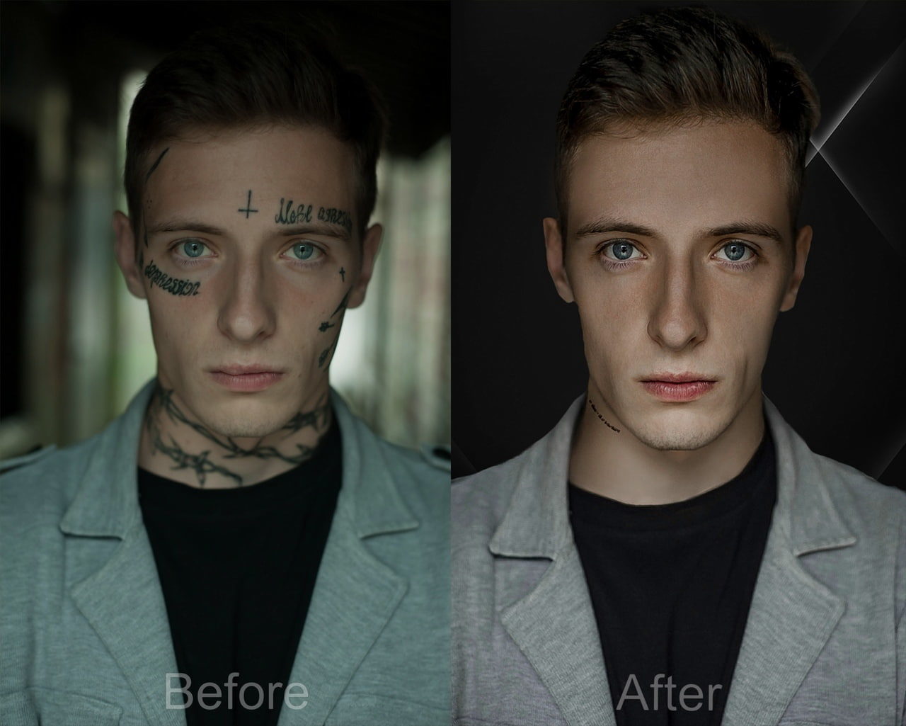 удаление татуировок фотошоп
